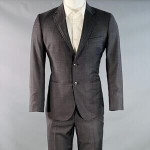 BAND OF OUTSIDERS Size 38 Regular Charcoal Grey Blue Glenplaid Wool Suit